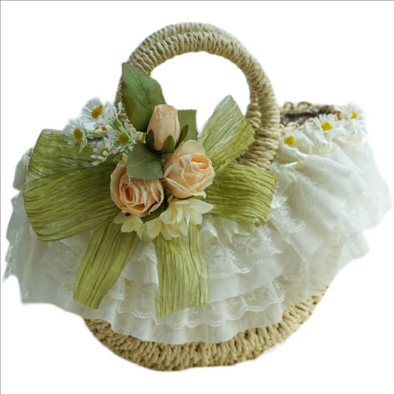 Woven Straw Bag - Sac tissé en paille de dentelle