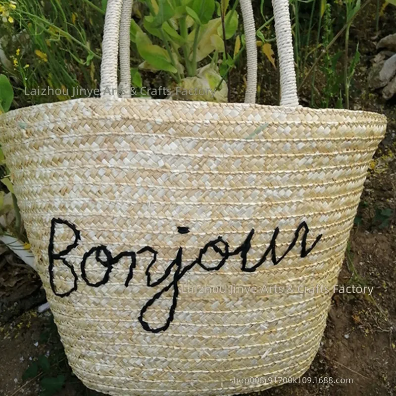 Sac seau en paille de blé tres - Woven Straw Bag avis et prix