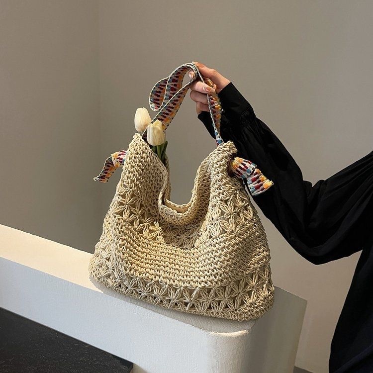 Sac de plage en paille tressé  - Woven Straw Bag avis et prix
