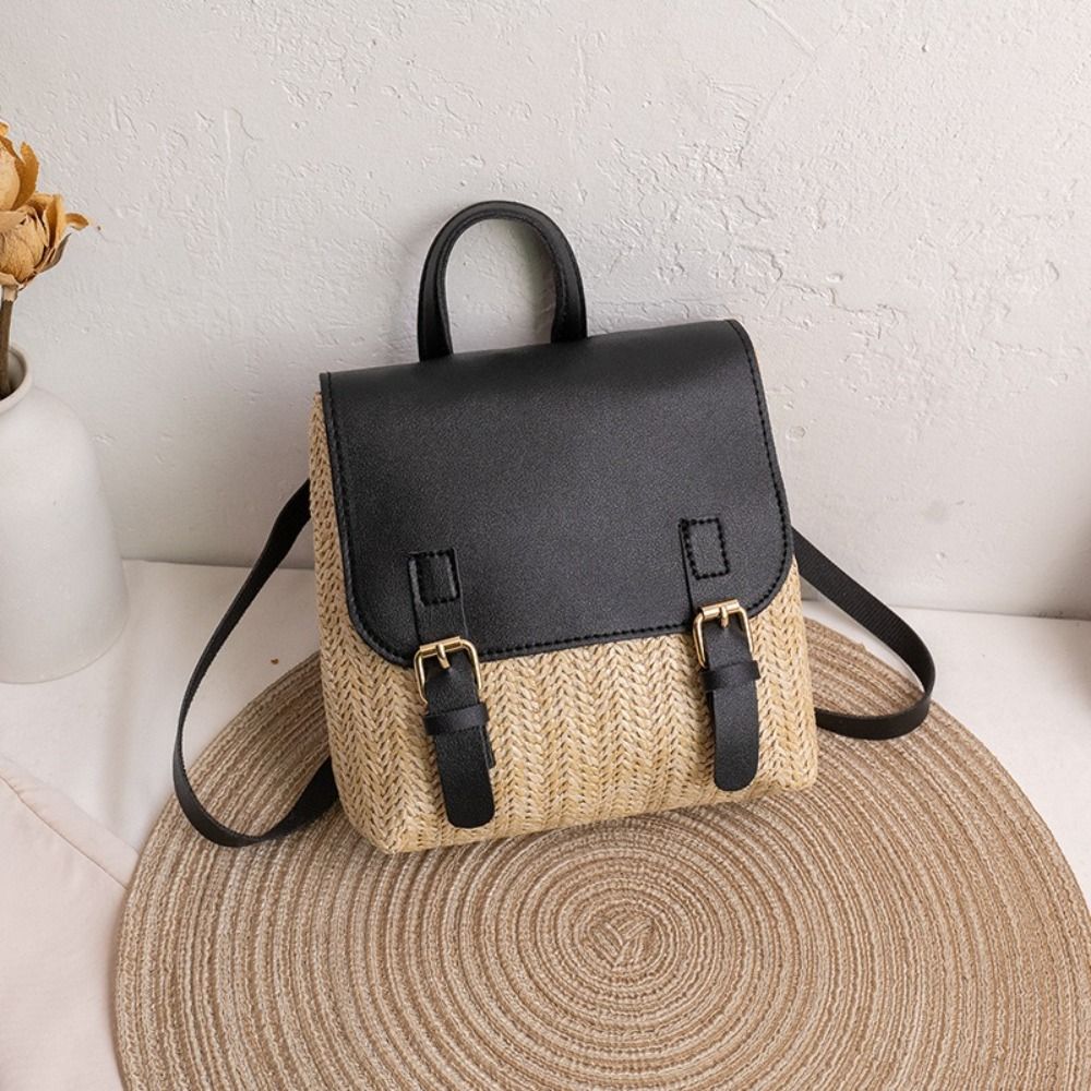 Sac polyvalent en cuir PU et p - Woven Straw Bag avis et prix