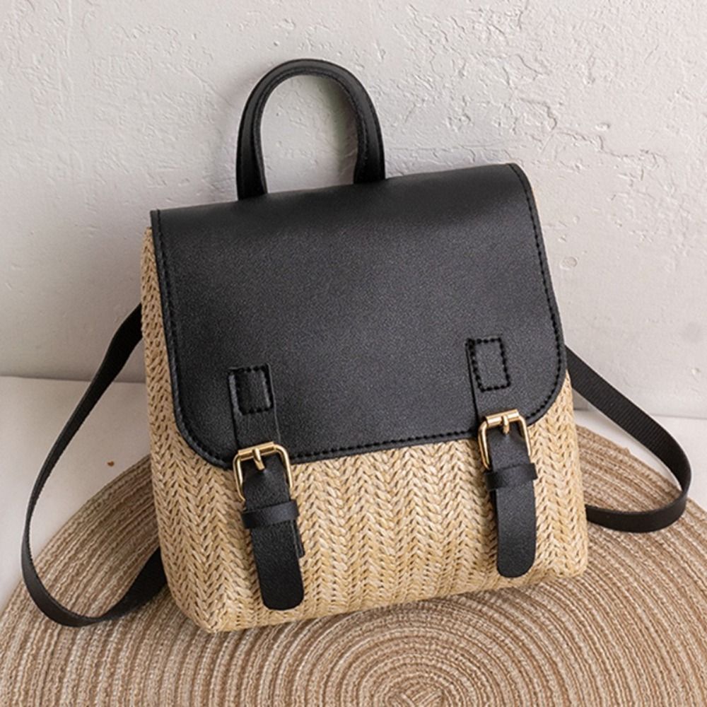 Sac polyvalent en cuir PU et p - Woven Straw Bag avis et prix