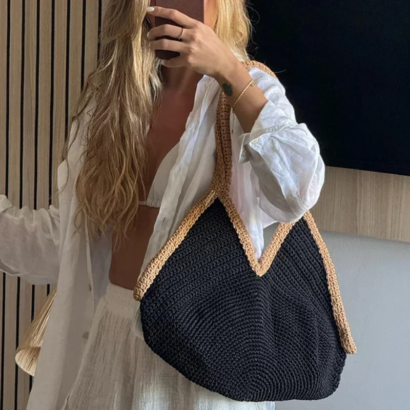 Nouveau sac à main tressé à la - Woven Straw Bag avis et prix
